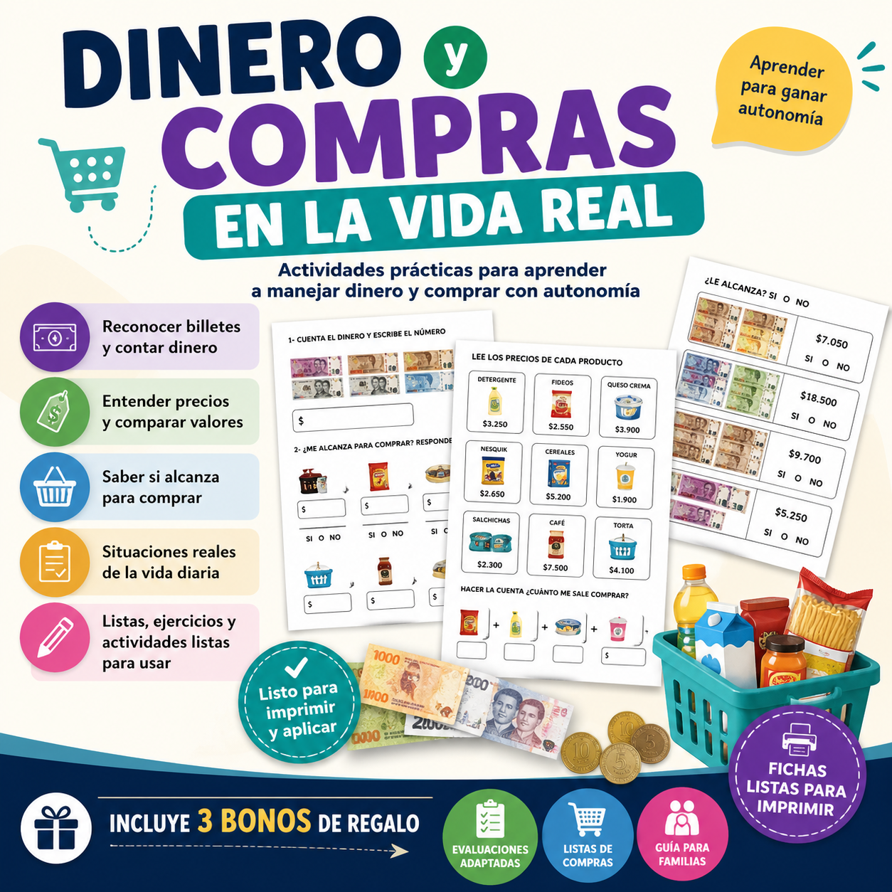 Dinero y Compras en la Vida Real, 👉 Actividades prácticas para aprender a manejar dinero